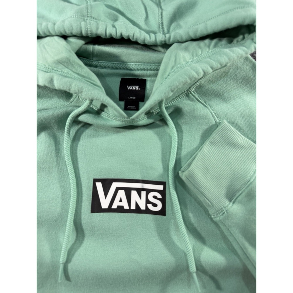Vans Off The Wall Mens Large Mint Green Hoodie Fleece Pullover Sweatshirt